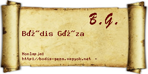Bódis Géza névjegykártya