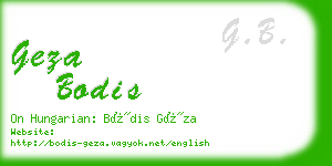 geza bodis business card